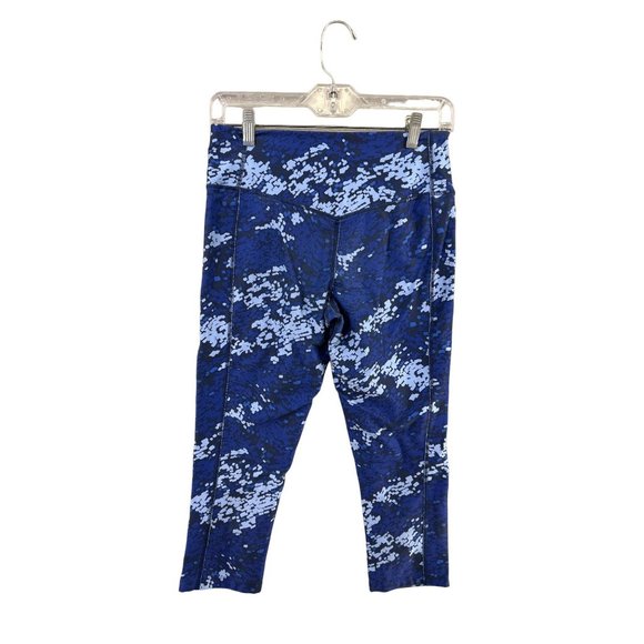 Nike Dri Fit Cropped Leggings Blue Athletic Workout GUC Women's Size S - Picture 3 of 11